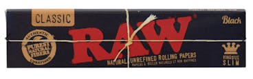 RAW - Black Natural Unrefined Hemp Rolling Papers - King Size Slim