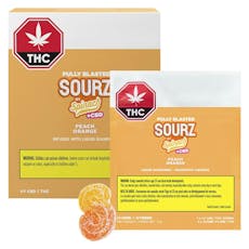SOURZ by Spinach - Multipack of 10, Fully Blasted Peach Orange 1:1 THC CBD 1 x 10mg Soft Chews