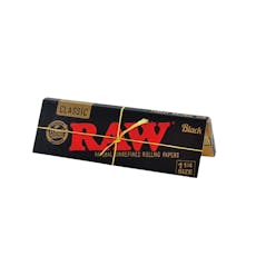 1 1/4 Black Edition Unrefined Rolling Papers - RAW