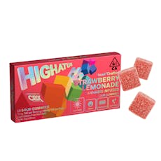 100mg Strawberry Lemonade Sour Gummies (10mg - 10 pack) - Highatus