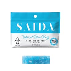 100mg THC Tropical Blue Razz Gummy Bar (10mg - 10 pack) - Saida