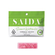 100mg THC Summer Watermelon Gummy Bar (10mg - 10 pack) - Saida