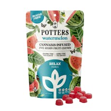 100mg THC Watermelon Sugar Free Gummies (10mg - 10 pack) - Potters Gummies