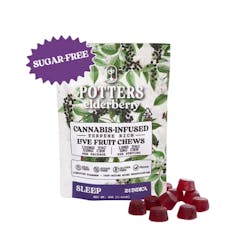150mg 2:1 THC:CBN Elderberry Sugar Free Gummies (10mg THC, 5mg CBN - 10 pack) - Potters Gummies
