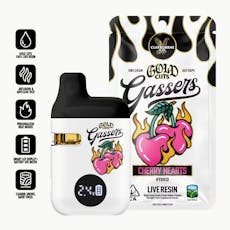 Claybourne Gold Cuts Live Resin Gassers AIO 1g Cherry Hearts