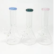 9mm 12 in. Clear Beaker Bong with Color Mouthpiece