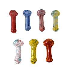 2.5" Rolled Frit Glass Pipe | Various Colors