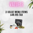 Value Deal: 3 Value Menu Items | 49.99+tax