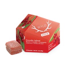 Wyld | Sour Cherry Gummies | Indica Enhanced | DOH | 100mg THC