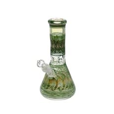 Biohazard - 10 in. 19mm Green Wrap & Rake Beaker Water Pipe
