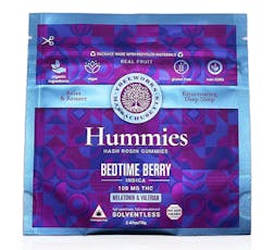 Hummies Sleep Bedtime Berry Hash Rosin Gummies 100mg 20pk (V/GF)