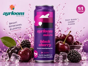 Ayrloom | 12oz Can 5mg | Black Cherry Sparkling Water | 1:1