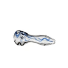 4" Clear Swirl Glass Hand Pipe
