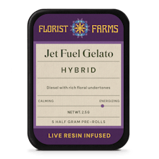 Florist Farms | Jet Fuel Gelato | Infused Preroll 5pk | 2.5g
