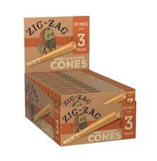 Zig Zag Unbleached King Cones 3pk ND #45996