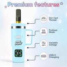 CupCart™ – 510 Vape Battery with LED Display - Assorted Colors (limited availability)