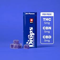 DROPS: Black Currant 20pk/100mg:100mg:100mg (THC/CBN/CBD)
