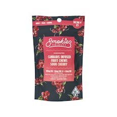 150mg 2:1 THC:THCv Sour Cherry Fruit Chews (10mg THC, 5mg THCv - 10 pack) - Smokiez