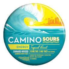 Kiva Confections | 10:5 THCv Tropical Burst | Camino Sour Gummies | 100mg