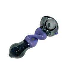 Twirl Glass Pipe - Black and Purple