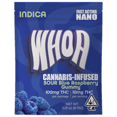 WHOA | Sour Blue Raspberry | Gummy | 100mg | Indica