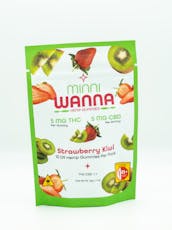 Minni Wanna | Strawberry Kiwi THC CBD Gummies | 50mg THC