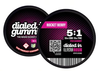 Dialed In 5:1 Balance Rocket Berry Rosin Gummies 100mg 20pk (CBD:THC)