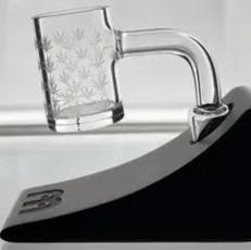 14mm Male Quartz Flat Top Leaf Sand Blasted Banger 2mm