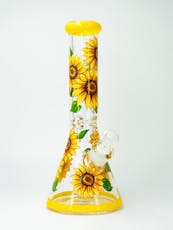 Canna Style | Hand painted Sunflower Bong 12"