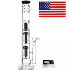 16.5" Heavy Glass Percolate Bong Black