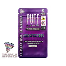 PUFF - Grapeness - 5 x .5g Diamond Infused Pre-Rolls - 2.5g