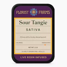 Florist Farms | Sour Tangie .5 Live Resin Infused Joints | 2.5g