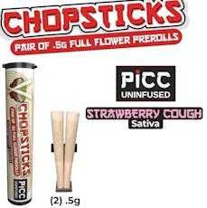 Picc | Chopsticks Uninfused Preroll | Strawberry Cough .5g 2pk | 1g