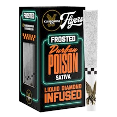 Claybourne Co. Frosted Flyers - Durban Poison - 5 x .5g Diamond Infused Pre-Rolls