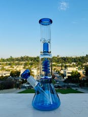 13" Heavy Glass Blue Spiral Bong