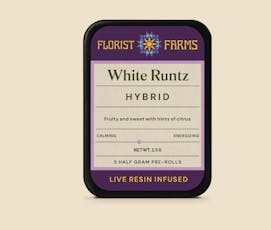 Florist Farms | White Runtz | Live Resin Infused Pre-Rolls | 0.5g x5