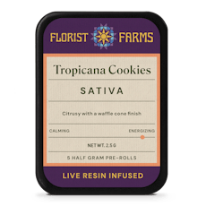 Florist Farms | Live Resin Infused | Tropicana Cookies | 1/2 Gram Joints | 5pk