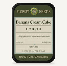 Florist Farms | Pre rolls | Banana Cream Cake | Hybrid | .5g 7pk