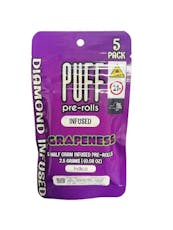 Puff | Grapeness | Diamond Infused Prerolls 5pk x 0.5g | 2.5g