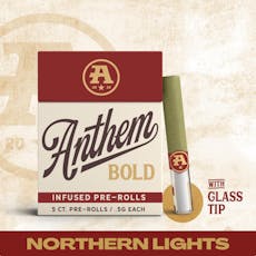 Anthem | Northern Lights | Infused Preroll Glass Tip 5pk x 0.5g | 2.5g