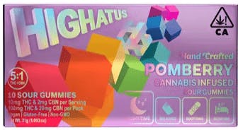 Highatus - PomBerry 5:1 THC:CBN Sour Gummies - Highatus - PomBerry 5:1 THC:CBN Sour Gummies