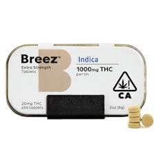 Extra Strength Indica 1000mg Tablet Tin (20mgx50) - Extra Strength Indica 1000mg Tablet Tin (20mgx50)