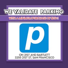 *** 1 VALIDATED PARKING w/minimum spend of $35 - Validate Parking With Purchase*