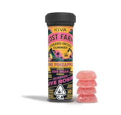 Lost Farm 100mg 10pk Pink Pineapple x Sour Dream Live Rosin Gummies