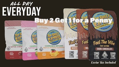 Top Shelf Edibles Buy 2 Get 1 for Penny - 100mg