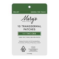 10 Pack 1:1 Relief Transdermal Patches - 10 Pack Patches