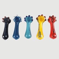 4" Frit & Multi Marbles Glass Hand Pipe (11)