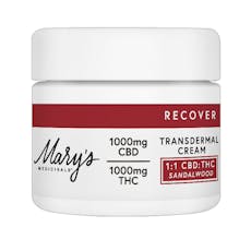 Recover -Sandalwood Cream 1000MG - 1:1 CBD:THC *SPECIAL PRICING* - Sandalwood 1000mg Relax Cream 1:1