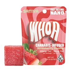 WHOA Edibles Gummy 100mg Sativa Strawberry