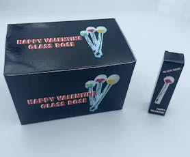 Happy Valentine Glass Rose Pipe - 4' inch